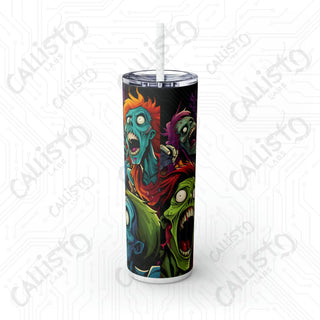 20oz Cartoon Anime Zombies Skinny Tumbler with Straw - Quirky and Stylish Drinkware