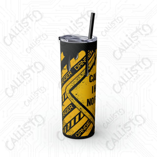 20oz ’Caution I Have No Filter’ Skinny Tumbler with Straw - Bold and Expressive Drinkware