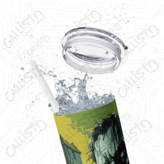 20oz Frankenstein Skinny Tumbler with Straw - Stylish and Spooky Drinkware for Halloween Fun