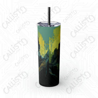 20oz Frankenstein Skinny Tumbler with Straw - Stylish and Spooky Drinkware for Halloween Fun