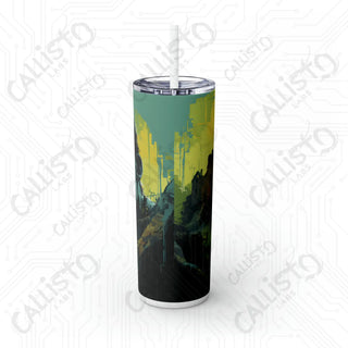 20oz Frankenstein Skinny Tumbler with Straw - Stylish and Spooky Drinkware for Halloween Fun