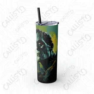 20oz Frankenstein Skinny Tumbler with Straw - Stylish and Spooky Drinkware for Halloween Fun