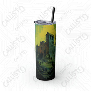 20oz Frankenstein Skinny Tumbler with Straw - Stylish and Spooky Drinkware for Halloween Fun