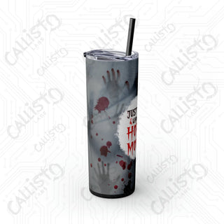 20oz Just a Girl Who Loves Horror Movies Skinny Tumbler with Straw - Stylish and Expressive Drinkware for Movie