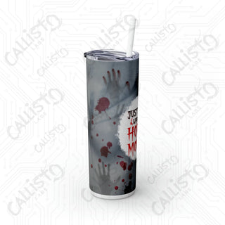 20oz Just a Girl Who Loves Horror Movies Skinny Tumbler with Straw - Stylish and Expressive Drinkware for Movie