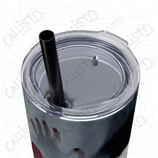 20oz Just a Girl Who Loves Horror Movies Skinny Tumbler with Straw - Stylish and Expressive Drinkware for Movie