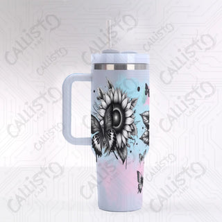 40 oz Stainless Steel Insulated Tumbler Grow Positive Thoughts Positive Affirmation Tumbler with Leak-Proof Lid Straw &