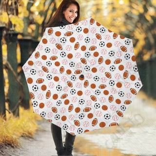 Game Day: Sports Balls Themed Automatic Umbrella | Quick Open & Close - Size