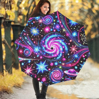 Galactic Swirl Umbrella – Captivating Cosmic Design Stylish Rainy Days - Size