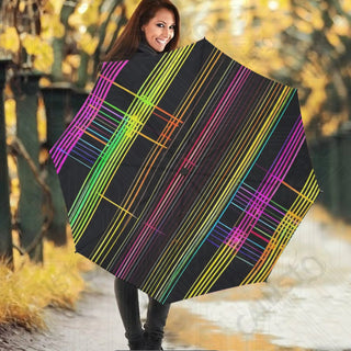 Cyberpunk Neon Gridline Umbrella – Futuristic Style Weatherproof Functionality - Size