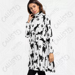 Women’s High Neck Dress With Long Sleeve Crazy Cat Lady Edition