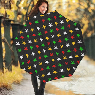 Starry Delight: Multi-Colored Star Design Automatic Umbrella | Quick Open & Close - Size