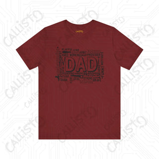 Men’s ’DAD’ Graphic Shirt Celebrating Positive Fatherly Qualities - Perfect Gift for Dads Fathers’ Day Birthday