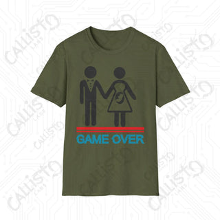 Game Over - Husband and Wife Pregnancy Humor Men's Softstyle T-Shirt