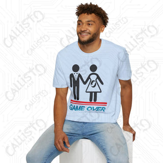 Game Over - Husband and Wife Pregnancy Humor Men's Softstyle T-Shirt