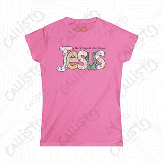 Women’s Softstyle Tee - ’Jesus is the Reason for the Season’ with Floral Design: Inspirational Christian Shirt