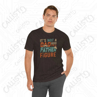 Men’s ’It’s Not a Dad Bod It’s a Father Figure’ Graphic Shirt with Mustache and Hat: Fun and Stylish Tee for