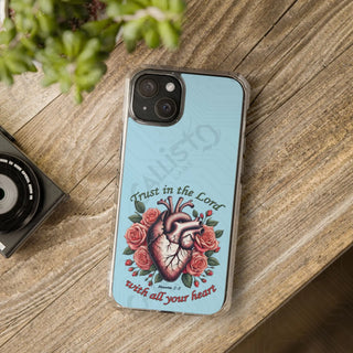 Proverbs 3:5 Trust in the Lord with All of your Heart Magnetic Clear Impact Case for iPhone 14 & 15 - MagSafe®