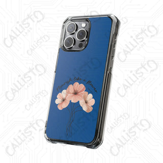 Pslams 103:15 Flourish Like a Flower Magnetic Clear Impact Case for iPhone 14 & 15 - MagSafe® Compatible - Phone Case