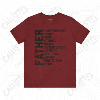 Men’s ’FATHER’ Traits Graphic Shirt: Celebrate Dad with this Stylish and Meaningful Tee - Perfect Father’s Day