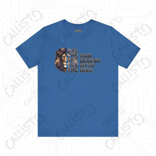 Men’s DAD #Man #Legend #Myth #King Lion Shirt: Unique Father’s Day Gift Idea for Dad - Columbia Blue / XS - T-Shirt