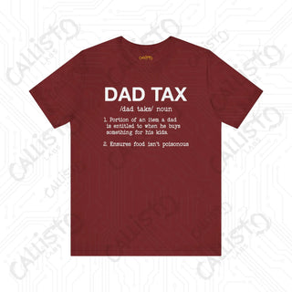 Men’s ’Dad Tax’ Graphic Shirt: Hilarious Definition Tee - Perfect Gift for Dads and Fathers’ Day - Cardinal