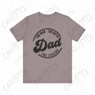 Men’s ’Dad: The Man The Myth The Legend’ Graphic Shirt - Perfect Father’s Day Gift Idea for Dad - Pebble Brown