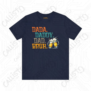 Men’s ’Dada Daddy Dad Bruh’ Beer Glasses Graphic Tee: Cool and Casual Shirt for Dads and Beer Enthusiasts - Navy