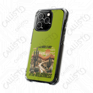 I Will Make a Way in the Wilderness Magnetic Clear Impact Case for iPhone 14 & 15 - MagSafe® Compatible - Phone Case