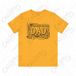 Men’s ’DAD’ Graphic Shirt Celebrating Positive Fatherly Qualities - Perfect Gift for Dads Fathers’ Day Birthday