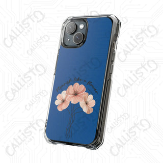 Pslams 103:15 Flourish Like a Flower Magnetic Clear Impact Case for iPhone 14 & 15 - MagSafe® Compatible - Phone Case