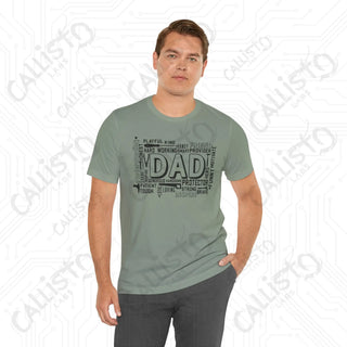 Men’s ’DAD’ Graphic Shirt Celebrating Positive Fatherly Qualities - Perfect Gift for Dads Fathers’ Day Birthday