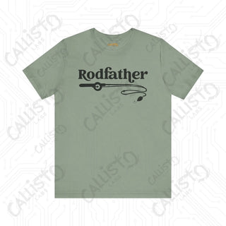 Men’s ’Rodfather’ Fishing Rod Funny Dad Graphic Shirt: Hilarious Father’s Day Gift Idea for Fishing Enthusiasts