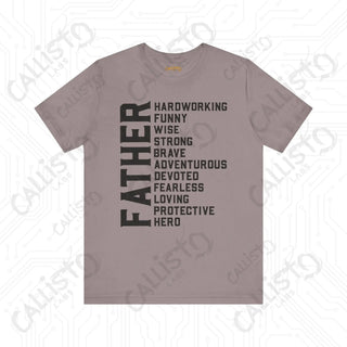 Men’s ’FATHER’ Traits Graphic Shirt: Celebrate Dad with this Stylish and Meaningful Tee - Perfect Father’s Day