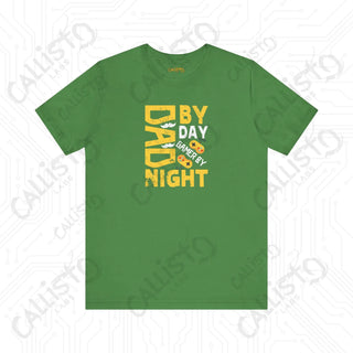 Men’s ’Dad by Day Gamer by Night’ Graphic Shirt: Fun and Stylish Tee for Gaming Dads - Perfect Gift Idea - Leaf