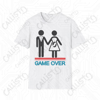 Game Over - Husband and Wife Pregnancy Humor Men's Softstyle T-Shirt