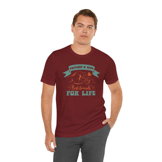 Men's 'Father and Son - Best Friends for Life' Fist Bump DAD Graphic Shirt: Father and Son Bond Heartwarming Tee - Perfect for Father's Day