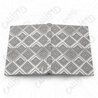 Gray and White Geometric Hardcover Journal Matte - Journal - Paper products