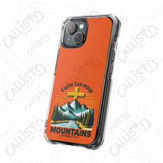 Faith Can Move Mountains Matthew 17:20 Scripture Magnetic Clear Impact Case for iPhone 14 & 15 - MagSafe® Compatible