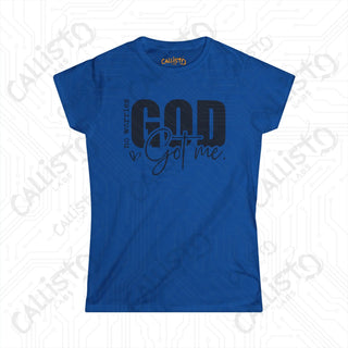 Women’s Softstyle Tee - ’No Worries God’s Got Me’ Inspirational Shirt for Women: Faith-Based Clothing for