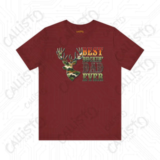 Men’s Funny ’Best Buckin’ Dad Ever’ Shirt: Hilarious Father’s Day Gift Idea for Deer Hunting Dads - Cardinal