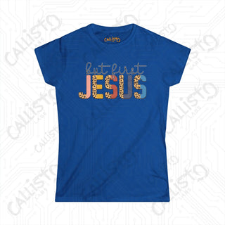 Women’s Softstyle Tee: ’But First Jesus’ Inspirational Shirt for Women - Christian Faith Apparel - Royal / S - T-Shirt