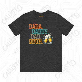 Men’s ’Dada Daddy Dad Bruh’ Beer Glasses Graphic Tee: Cool and Casual Shirt for Dads and Beer Enthusiasts - Dark