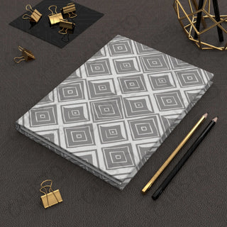 Gray and White Geometric Hardcover Journal Matte - Journal - Paper products