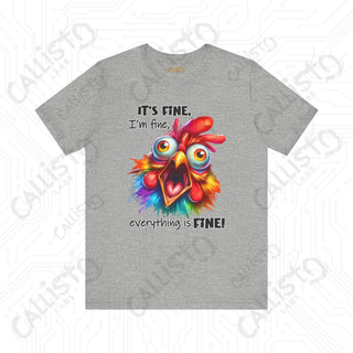 Everything is Fine Chicken Men’s Shirt: Funny and Humorous Shirt for Men - Humorous Graphic Top for Chicken Lovers