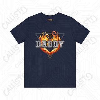 Men’s Flame ’DADDY’ Shirt: Bold and Stylish Tee for Fathers Dads and Cool Dudes - Perfect Gift for Him - Navy