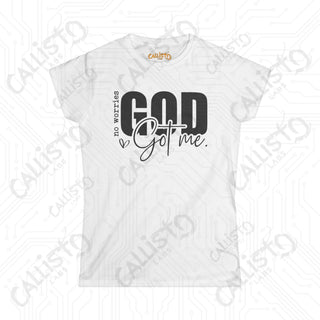 Women’s Softstyle Tee - ’No Worries God’s Got Me’ Inspirational Shirt for Women: Faith-Based Clothing for