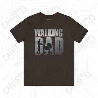 Men’s ’The Walking Dad’ Funny Zombie Shirt: Hilarious Father’s Day Gift Idea for Dads Who Love Zombies - Brown