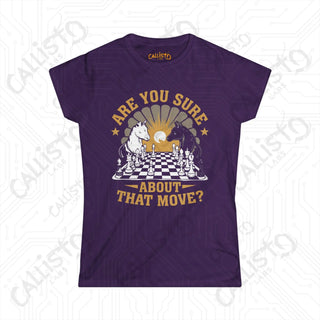 Women’s Softstyle Chess Shirt - ’Are You Sure About That Move?’ Fun Chess Inspired Tee for Women Chess Player