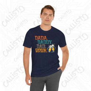 Men’s ’Dada Daddy Dad Bruh’ Beer Glasses Graphic Tee: Cool and Casual Shirt for Dads and Beer Enthusiasts - T-Shirt